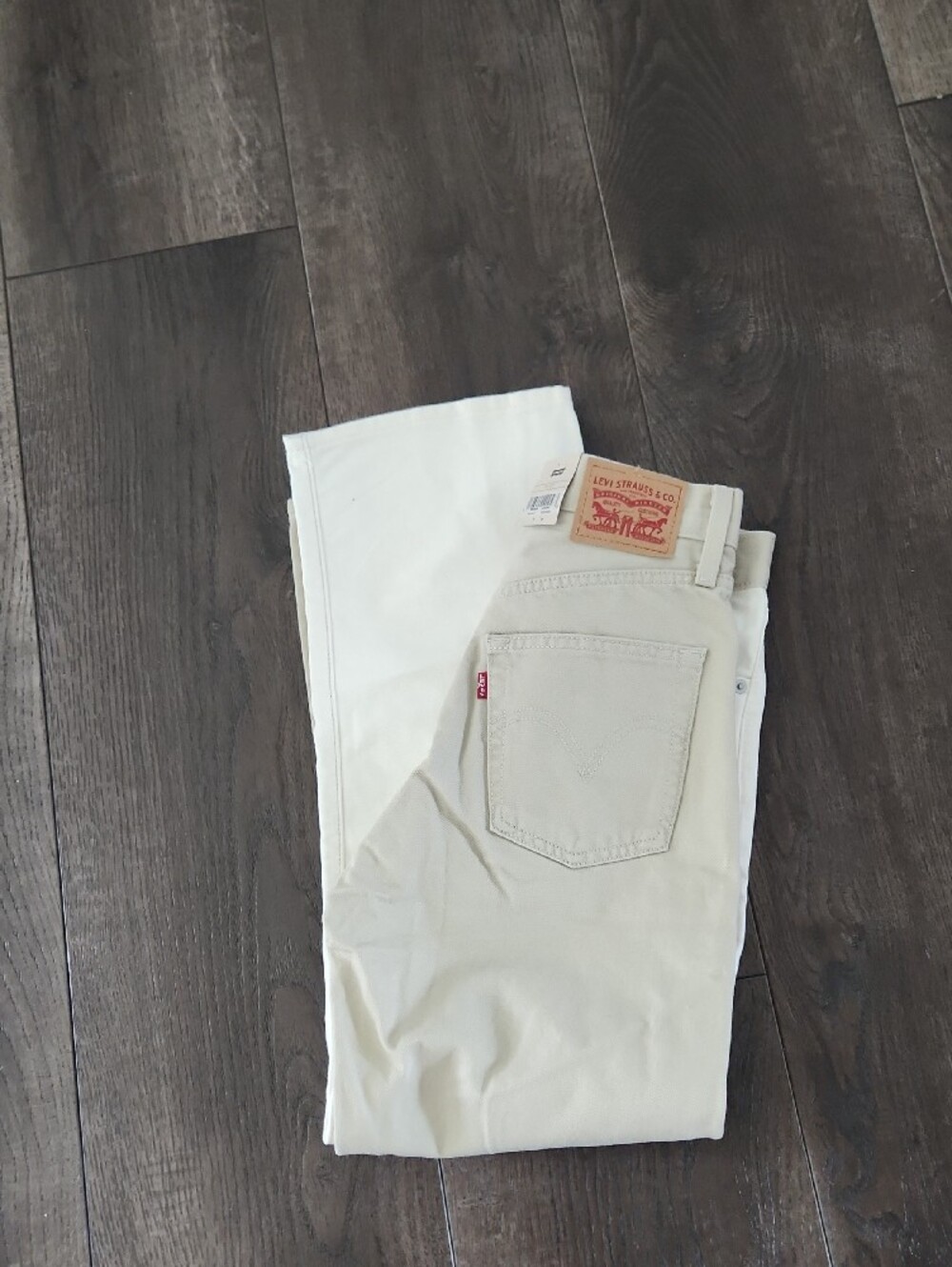 Levi's Cream Ribcage Straight Ankle Jeans NWT 25 - Picture 5 of 7